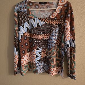 Pierri New York Multicolor Abstract Long-Sleeve Tee